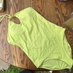 Lime Green Aerie Halter Swimsuit